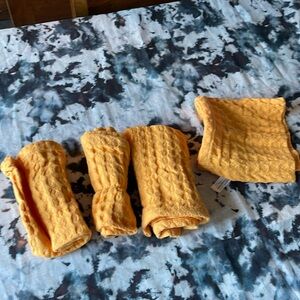 Anthropologie Mari Dishcloths | Set of 4 Orange wash waffle